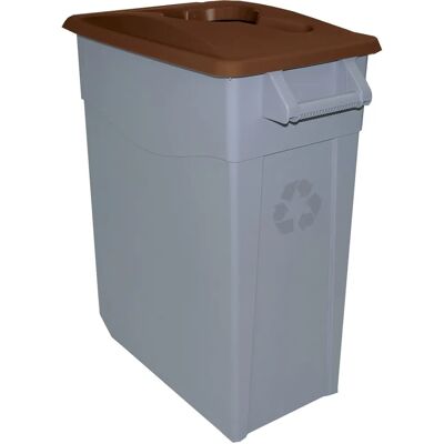 Contenedor de basura Denox 65/85/110L - Marrón - Apilable y con ruedas Contenedor de basura Denox 65/85/110L - Marrón - Apilable y con ruedas