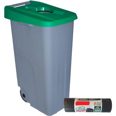 Contenedor de reciclaje Denox - 85L Verde Apilable Tapa Abierta Contenedor de reciclaje Denox - 85L Verde Apilable Tapa Abierta