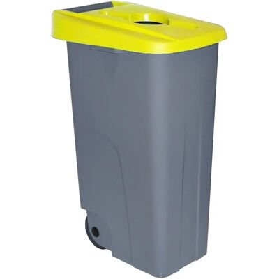 Conteneur de Recyclage Denox 85 L - Couvercle Ouvert Jaune - Publicité Conteneur de Recyclage Denox 85 L - Couvercle Ouvert Jaune - Publicité
