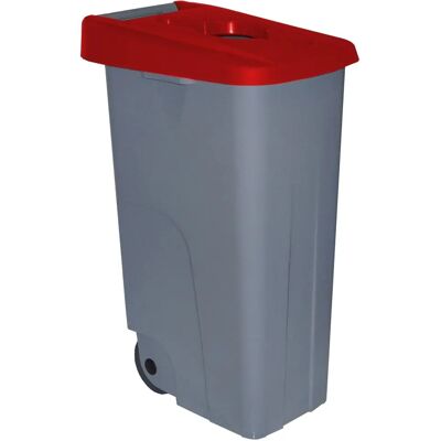 Denox - 85 L - Rouge - Avec couvercle - Conteneur de déchets - Publicité Denox - 85 L - Rouge - Avec couvercle - Conteneur de déchets - Publicité
