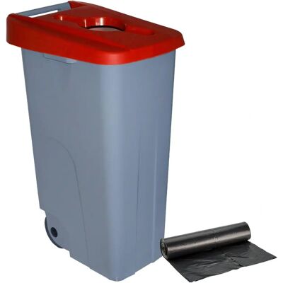 Denox 110 L Cubo de Reciclaje Rojo - Duradero, Ergonómico, Sellado Denox 110 L Cubo de Reciclaje Rojo - Duradero, Ergonómico, Sellado
