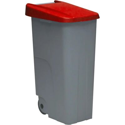 Contenedor de basura Denox 110 L Rojo con Ruedas Contenedor de basura Denox 110 L Rojo con Ruedas