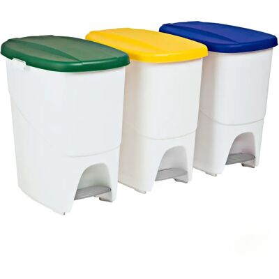 DENOX Poubelles écologiques à pédale - 75L lot de 3 - Publicité DENOX Poubelles écologiques à pédale - 75L lot de 3 - Publicité