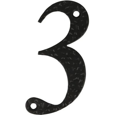 AMIG Modèle M.4 Plaque de numéro en acier noir - Numéro 3 - Publicité AMIG Modèle M.4 Plaque de numéro en acier noir - Numéro 3 - Publicité