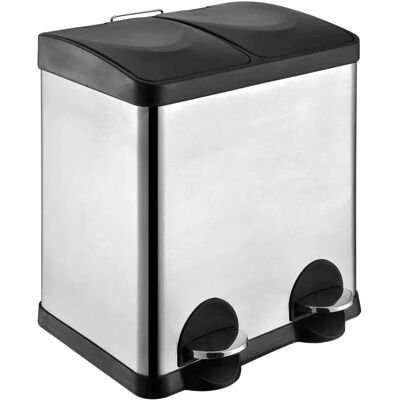 Amig - Dubbelt avfallsbehållare Inox 2x15L Amig - Dubbelt avfallsbehållare Inox 2x15L