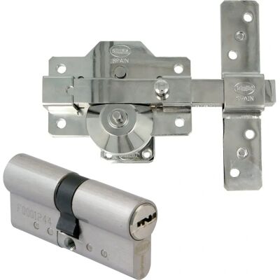Amig Amig - zestaw zamków do drzwi z kluczem/guzikiem + cylinder 40+30 chrom Amig Amig - zestaw zamków do drzwi z kluczem/guzikiem + cylinder 40+30 chrom