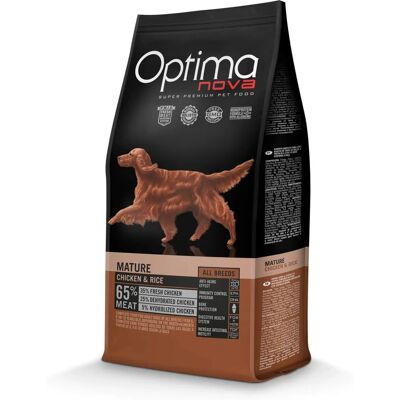 Nourriture pour chiens Mature Optima Nova Poulet & Riz - 12 kg - Publicité Nourriture pour chiens Mature Optima Nova Poulet & Riz - 12 kg - Publicité
