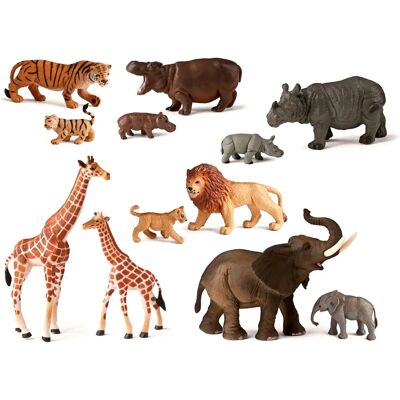 Figuras de Animais Selvagens Miniland - 12 Figuras e Filhotes Figuras de Animais Selvagens Miniland - 12 Figuras e Filhotes