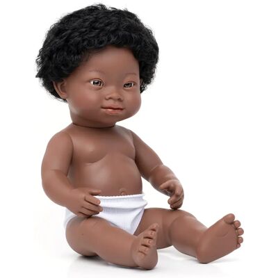 Poupée bébé africaine avec syndrome de Down 38cm Poupée bébé africaine avec syndrome de Down 38cm