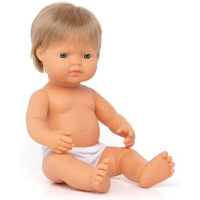 Miniland Mörk Blond 38cm Baby Doll - Baby Doll Miniland Mörk Blond 38cm Baby Doll - Baby Doll