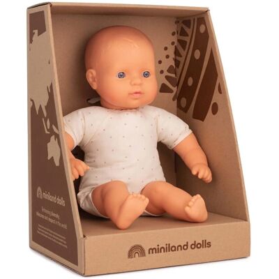 Poupée bébé Miniland - 32cm, Corps souple, Écologique, Parfum vanille Poupée bébé Miniland - 32cm, Corps souple, Écologique, Parfum vanille