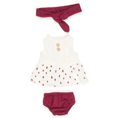 MINILAND Dolls - 32cm Clothing Set - Dress, Boxer, Hair Ribbon MINILAND Dolls - 32cm Clothing Set - Dress, Boxer, Hair Ribbon