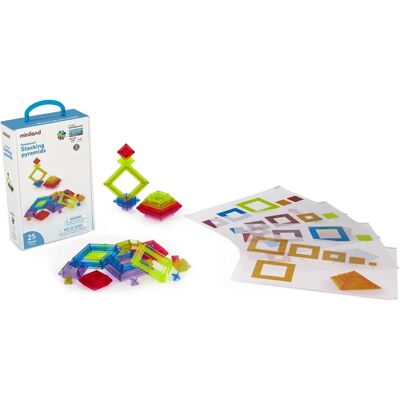 MINILAND Piramidi Trasparenti per Impilare - Gioco per Bambini MINILAND Piramidi Trasparenti per Impilare - Gioco per Bambini
