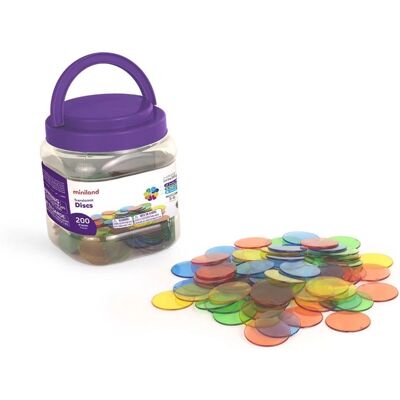 Disques Transparents MINILAND - Jouet Éducatif pour Tri & Comptage - 3+ Disques Transparents MINILAND - Jouet Éducatif pour Tri & Comptage - 3+