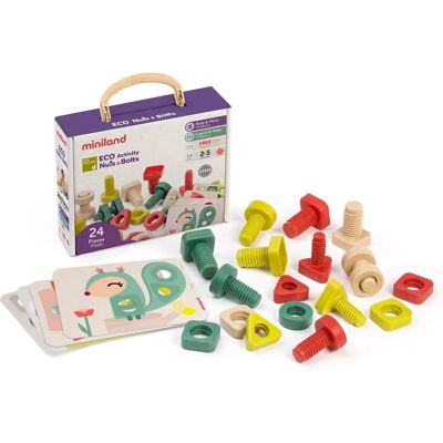 Miniland Jeu Éducatif Écrous et Boulons - Jouet pédagogique Miniland Jeu Éducatif Écrous et Boulons - Jouet pédagogique