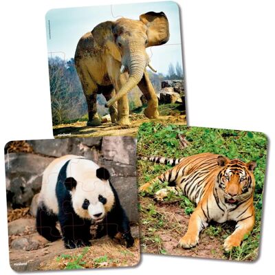 Miniland Set 3 Puzzle Pro - Animali UV - Set di Puzzle Miniland Set 3 Puzzle Pro - Animali UV - Set di Puzzle