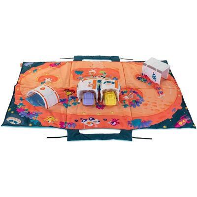 Mat edukacyjny Space Mat od Miniland z 2 samochodami - 18-36 miesięcy Mat edukacyjny Space Mat od Miniland z 2 samochodami - 18-36 miesięcy