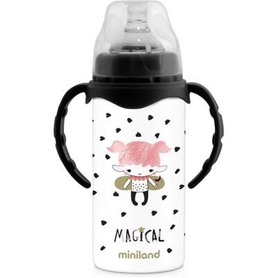 Miniland Termiczna Butelka 240ml z Stali Nierdzewnej, Zabawny Design Miniland Termiczna Butelka 240ml z Stali Nierdzewnej, Zabawny Design