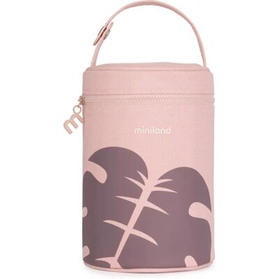 Sac Isotherme Miniland Terra pour thermos 700 ml - Rose / feuilles Sac Isotherme Miniland Terra pour thermos 700 ml - Rose / feuilles