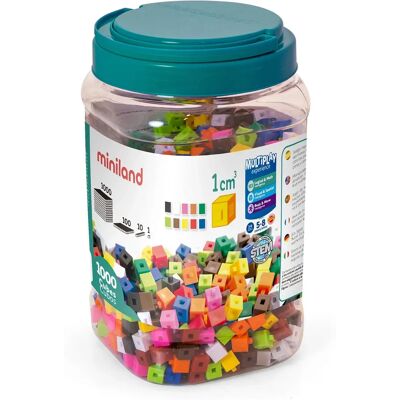 Miniland 95211 Cubes Multicolores 1000 - Blocs de Construction Miniland 95211 Cubes Multicolores 1000 - Blocs de Construction