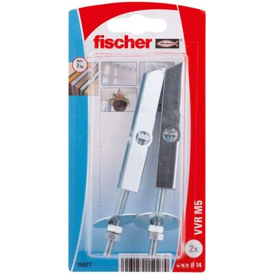 Fischer 15027 Tasselli a parete - Resistente alle intemperie, Metallo, 2 unità Fischer 15027 Tasselli a parete - Resistente alle intemperie, Metallo, 2 unità