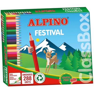 Crayons de couleur Alpino C0131992 - 288 pièces - Hexagonal Crayons de couleur Alpino C0131992 - 288 pièces - Hexagonal
