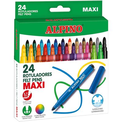 Alpino Maxi Markörer - Ljusfärger, Vattentvätt, 24 st. Alpino Maxi Markörer - Ljusfärger, Vattentvätt, 24 st.