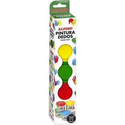 Alpino DD020105 Fingerfarbe - Waschbar, 5 Farben, 40ml je Alpino DD020105 Fingerfarbe - Waschbar, 5 Farben, 40ml je