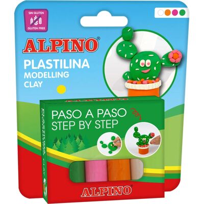 Alpino DP000021 Modelliermasse - Grün, Orange, Pink, Weiß - Ton Alpino DP000021 Modelliermasse - Grün, Orange, Pink, Weiß - Ton