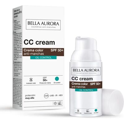 Bella Aurora SPF 50 CC Creme Sem Óleo para Pele Sensível Bella Aurora SPF 50 CC Creme Sem Óleo para Pele Sensível