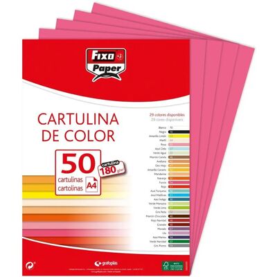 Fixo Carton Fuchsia A4 180g - Carton, Pack of 50 - Publicité Fixo Carton Fuchsia A4 180g - Carton, Pack of 50 - Publicité