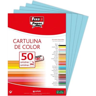 Cartoncino Turchese A4 Fixo - 50 Fogli Cartoncino Turchese A4 Fixo - 50 Fogli