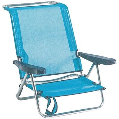 Silla de Playa de Aluminio Alco - Ajustable, Plegable, Turquesa - Silla de playa Silla de Playa de Aluminio Alco - Ajustable, Plegable, Turquesa - Silla de playa