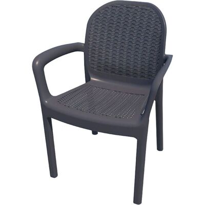 Silla de Jardín Gardenlife Antracita - Resistente a la Intemperie Silla de Jardín Gardenlife Antracita - Resistente a la Intemperie