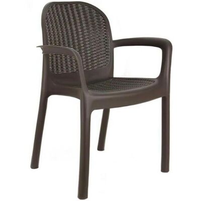 Garden Life - Silla de jardín marrón Miranda 2898/08 - Resina de alta calidad Garden Life - Silla de jardín marrón Miranda 2898/08 - Resina de alta calidad