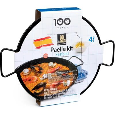 Garcima - Kit Paella - 4 Portions - Sans Couleur - Ensemble Paella - Publicité Garcima - Kit Paella - 4 Portions - Sans Couleur - Ensemble Paella - Publicité