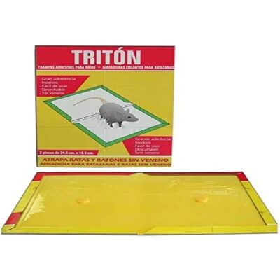 Armadilha adesiva Triton para ratos e camundongos - Sem veneno, 24,5x18,5cm Armadilha adesiva Triton para ratos e camundongos - Sem veneno, 24,5x18,5cm