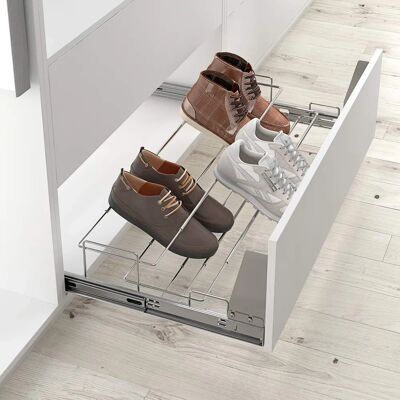 Menage Confort Albano Étagère à chaussures extensible - Chrome - Rangement à chaussures Menage Confort Albano Étagère à chaussures extensible - Chrome - Rangement à chaussures
