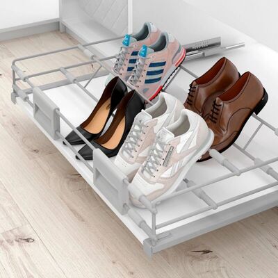 Menage Confort - Juego soporte zapatero extraíble - Acero, Cromo Mate Menage Confort - Juego soporte zapatero extraíble - Acero, Cromo Mate