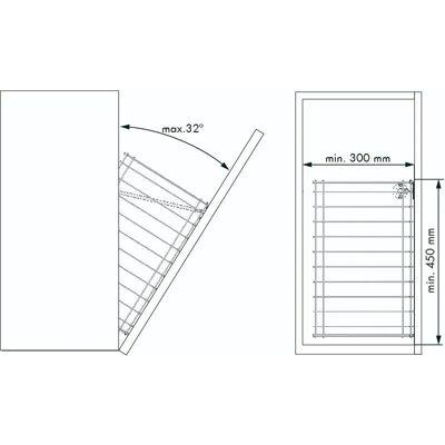 MENAGE CONFORT - Cesto 350mm - Doble varilla cromada - Ancho 350mm - Cesto de ropa sucia abatible MENAGE CONFORT - Cesto 350mm - Doble varilla cromada - Ancho 350mm - Cesto de ropa sucia abatible