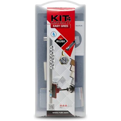 Kit Perceuses à Noyau Diamant Rubi - 6,8,10,12mm avec Guide - Publicité Kit Perceuses à Noyau Diamant Rubi - 6,8,10,12mm avec Guide - Publicité