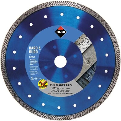 Disco de diamantes Rubi TVA 115 x 22,2mm Superpro - Disco de corte Disco de diamantes Rubi TVA 115 x 22,2mm Superpro - Disco de corte