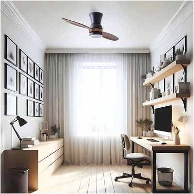 Ventyly - Ventilador de Techo con Luz Madera Oscura - Habitaciones Grandes Ventyly - Ventilador de Techo con Luz Madera Oscura - Habitaciones Grandes