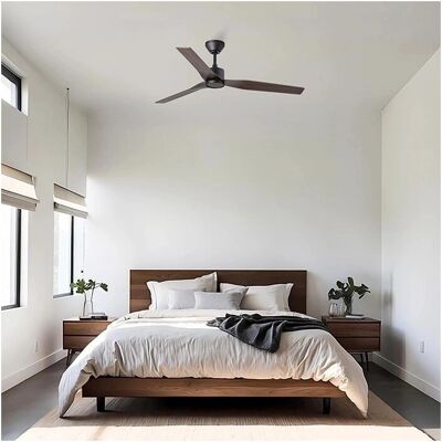 Ventilador de techo negro de 120cm con WiFi - Reversible palas Ventilador de techo negro de 120cm con WiFi - Reversible palas