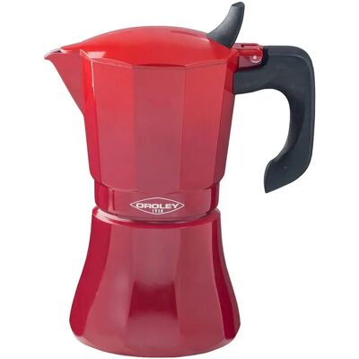 Oroley Petra 9 Tasses Aluminium Rouge Cafetière - Publicité Oroley Petra 9 Tasses Aluminium Rouge Cafetière - Publicité