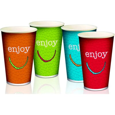 Gobelet en carton jetable HuhtamaKI - 30 cl, couleurs assorties - Lot de 100 - Publicité Gobelet en carton jetable HuhtamaKI - 30 cl, couleurs assorties - Lot de 100 - Publicité