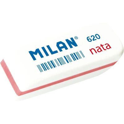 Set di 20 Gomma Milan Bianche con Bordo Colorato - Smussata - Non Abrasiva Set di 20 Gomma Milan Bianche con Bordo Colorato - Smussata - Non Abrasiva