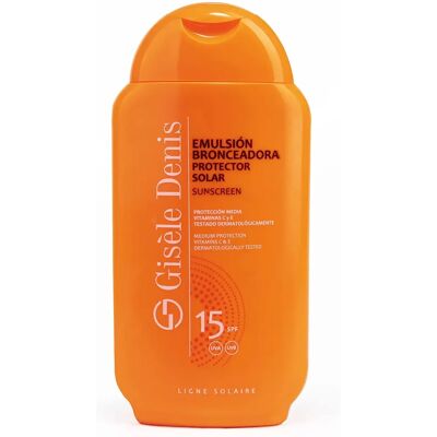Gisèle Denis Émulsion Bronzante SPF15 - Protection Solaire 200ml - Publicité Gisèle Denis Émulsion Bronzante SPF15 - Protection Solaire 200ml - Publicité
