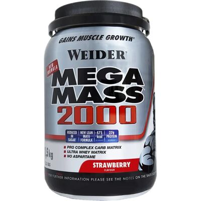 Weider Mega Mass 2000 Proteínas de fresa - Polvo de ganancia muscular Weider Mega Mass 2000 Proteínas de fresa - Polvo de ganancia muscular