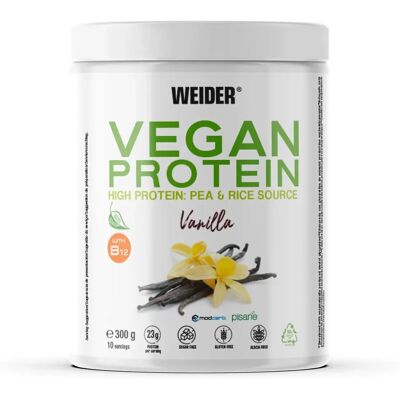 Protéine végétalienne Weider - Vanille - Sans gluten - 300g - Publicité Protéine végétalienne Weider - Vanille - Sans gluten - 300g - Publicité